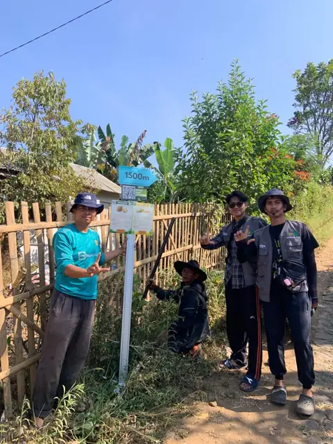 Penerapan QR pada penanda jarak 1500 meter